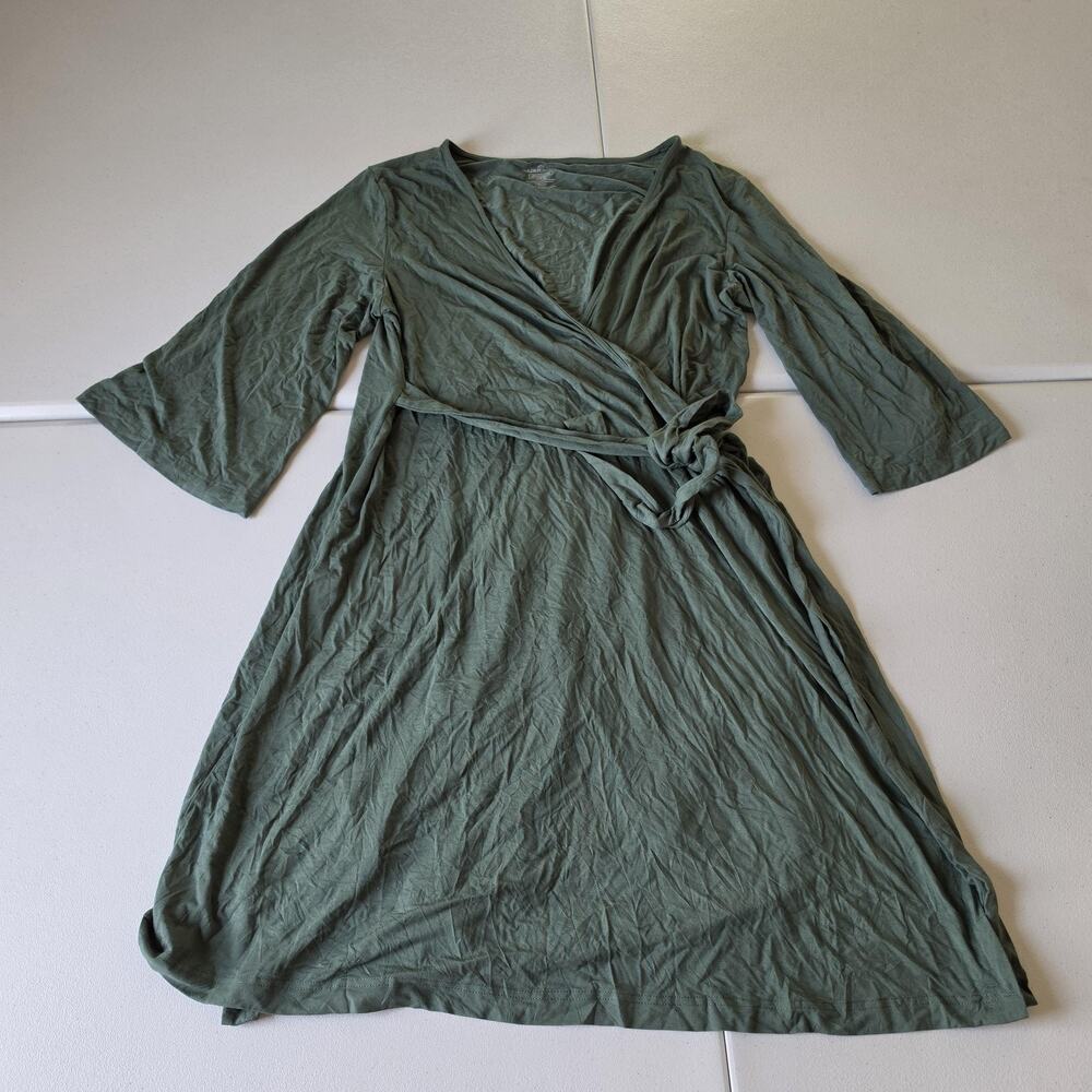 Caden Lane Robe Womens Medium Green Bamboo Jersey Kimono Belted Loungewear